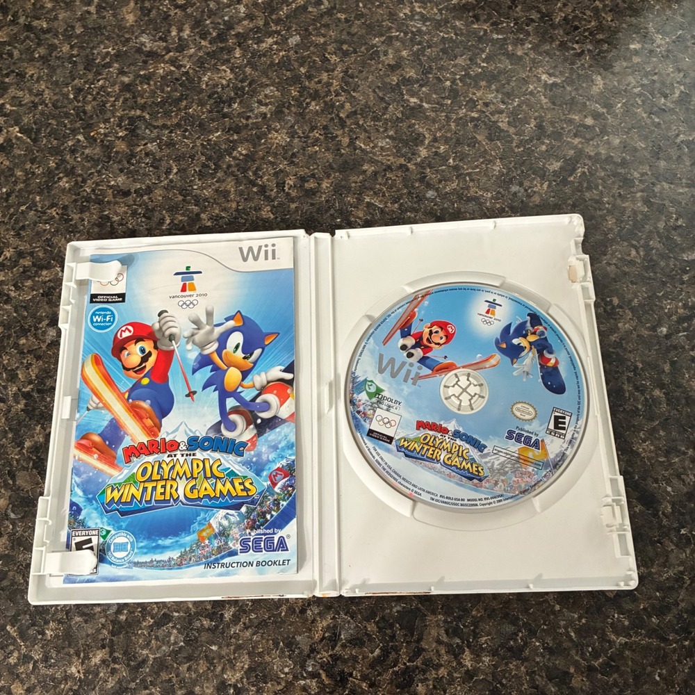 Mario & Sonic at the Olympic Winter Games Nintendo Wii 2009 Sega Complete CIB